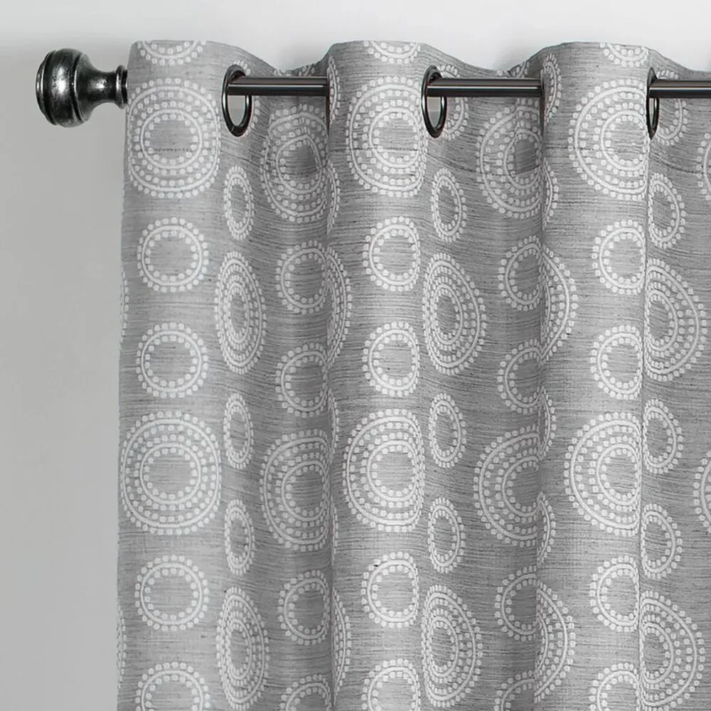 PowerSellerUSA 2-Pack Geometric Window Curtain Panels Woven Jacquard Fabric for